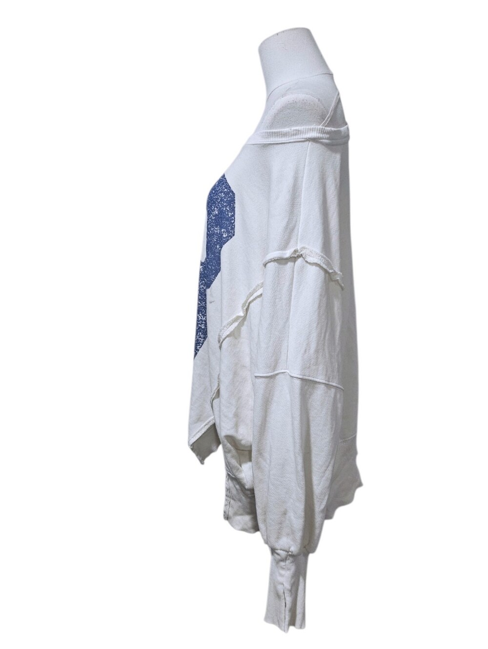 We The Free Graphic Camden Sweatshirt with Distressed Blue '18' Graphic Small - Picture 3 of 8